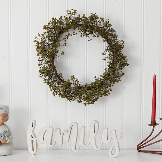 20" Autumn Baby's Breath Artificial Wreath